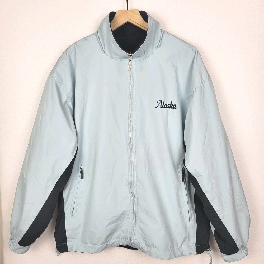 VTG Cheneral Alaska Reversible Jacket M Fleece Lined Coat Zip Pockets 90s Y2K